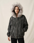 Lands Fashion - Ceped | Faux Fur Hooded Washed Jacket Unisex