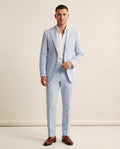 Lands Fashion - Yiwol | Seersucker Slim-Fit Suit Men