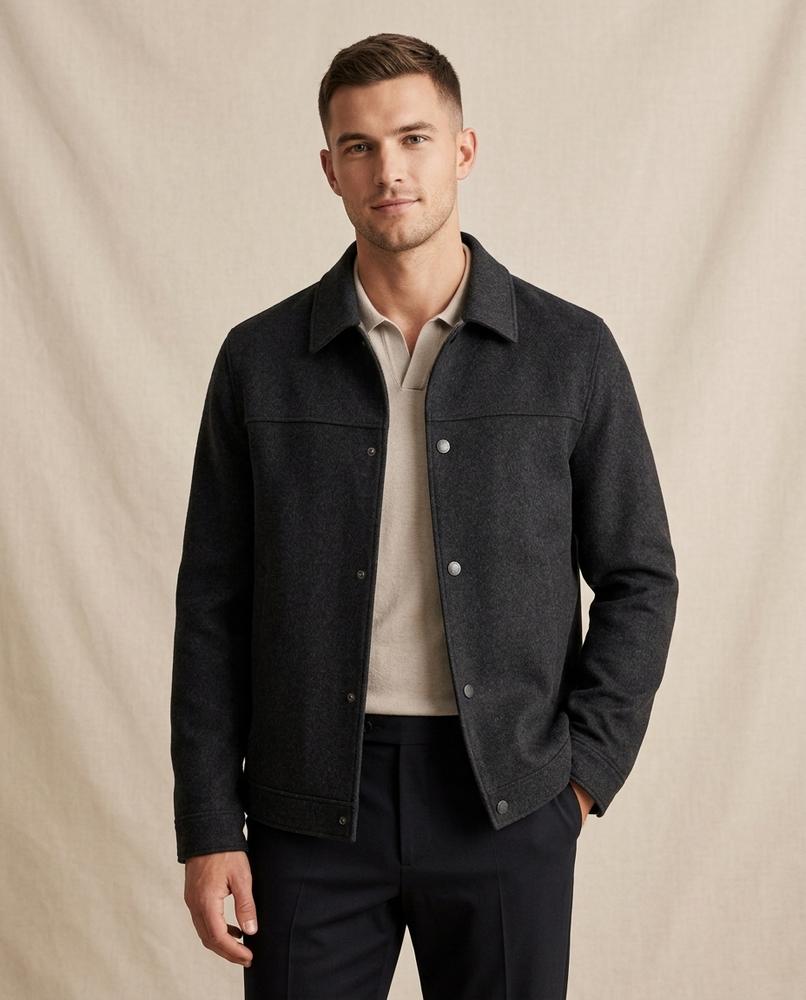 Lands Fashion - Cesut | Wool Snap-Button Jacket Men