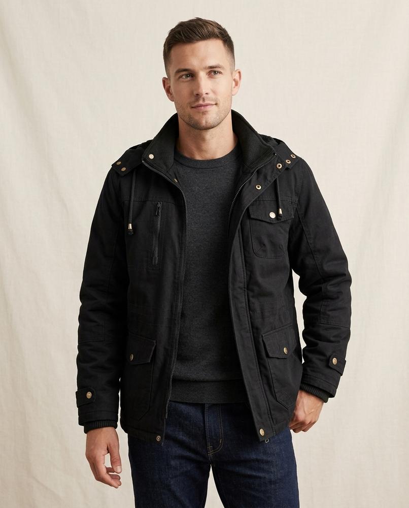 Lands Fashion - Kuvuv | Fleece-Lined Multi-Pocket Jacket Men