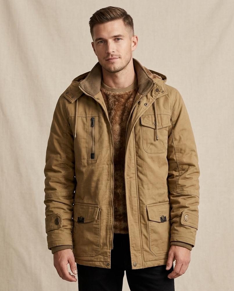 Lands Fashion - Kuvuv | Fleece-Lined Multi-Pocket Jacket Men