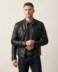 Lands Fashion - Rohar | Zippered Slim Fit Leather Jacket Men