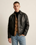 Lands Fashion - Vuguv | Single-Breasted Boxy Leather Jacket Men