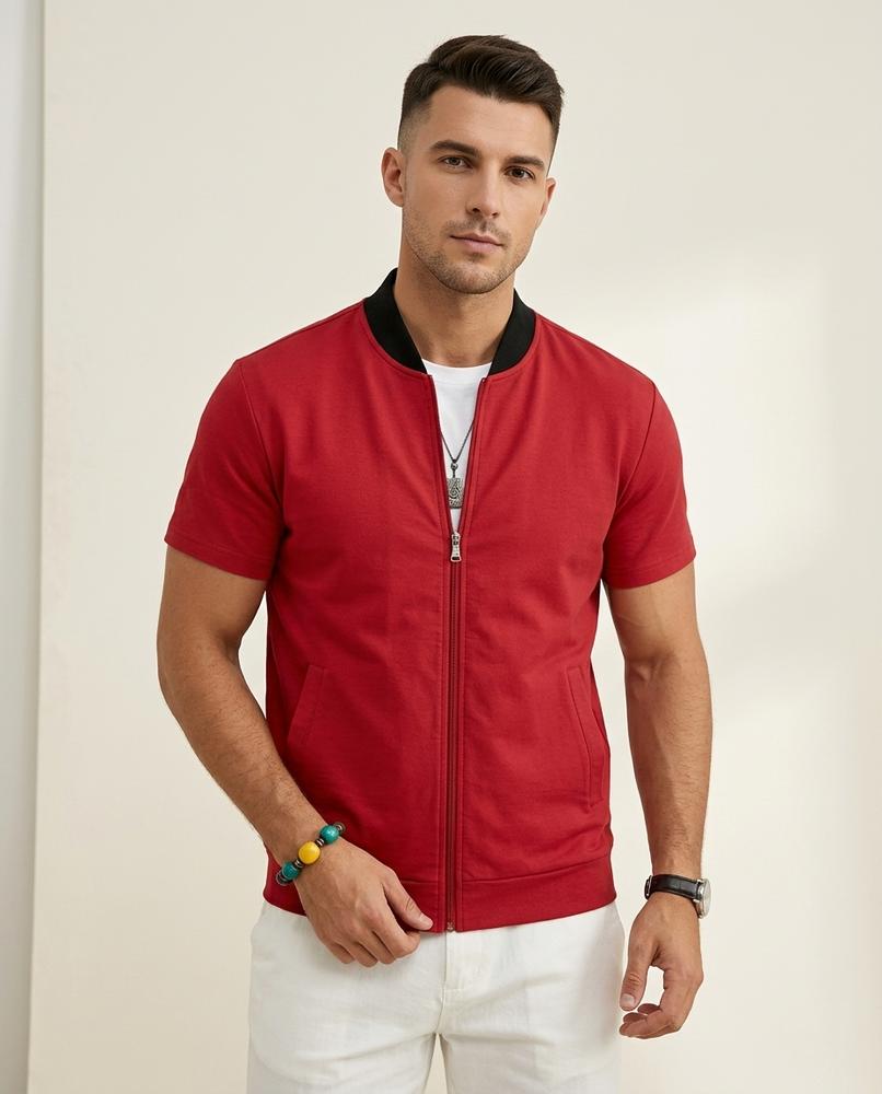 Lands Fashion - Cekal | Short-Sleeved Zip-Up Jacket Men