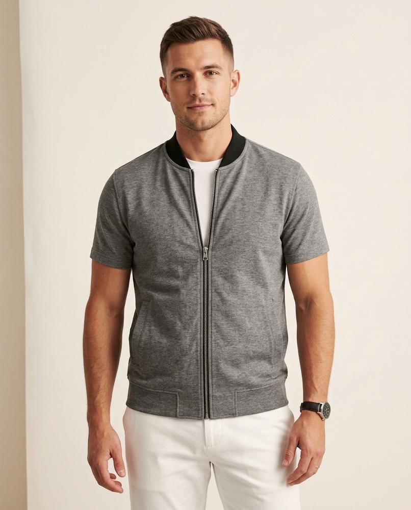 Lands Fashion - Cekal | Short-Sleeved Zip-Up Jacket Men