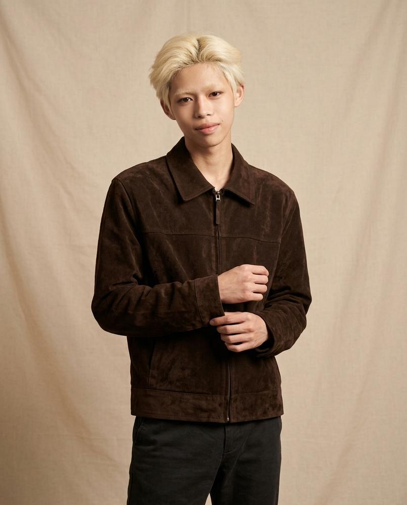 Lands Fashion - Munam | Sueded Zip-Up Jacket Men
