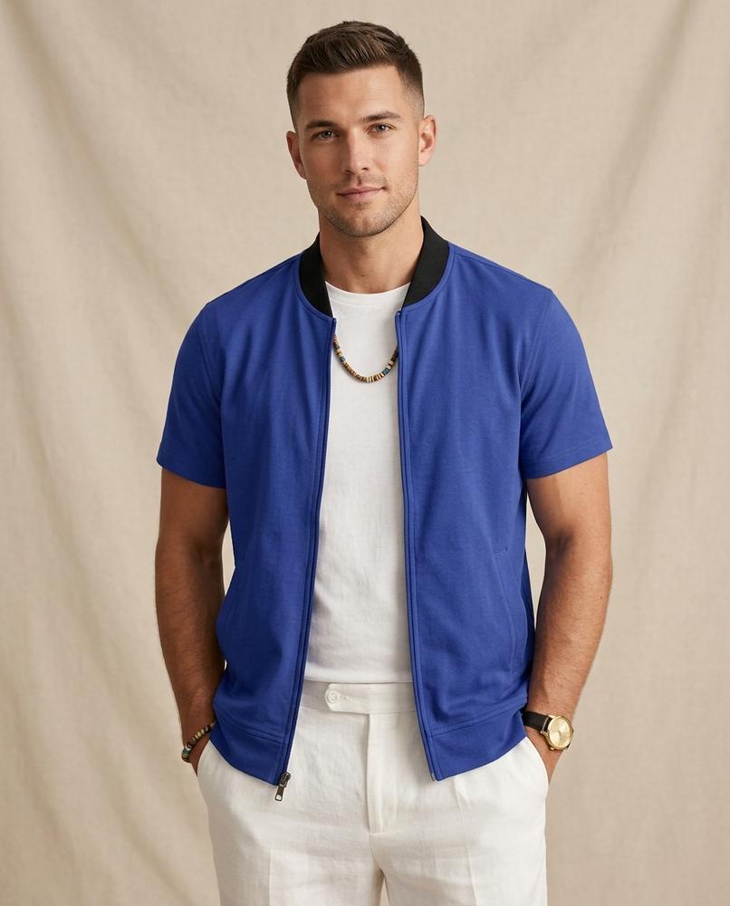 Lands Fashion - Cekal | Short-Sleeved Zip-Up Jacket Men