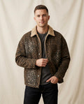 Lands Fashion - Veval | Leopard Print Sherpa-Collar Jacket Men