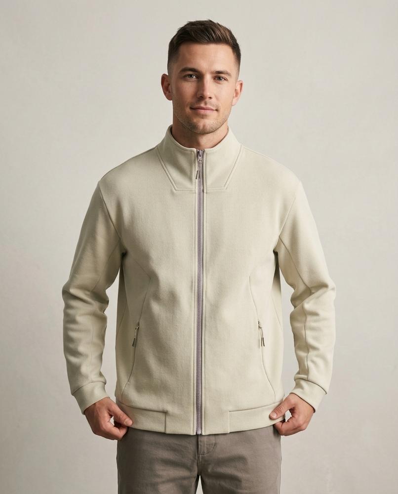 Lands Fashion - Cower | Textured Stand-Collar Jacket Men