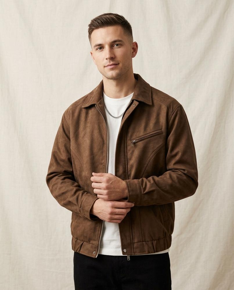 Lands Fashion - Nuhas | Velvet Zip-Up Jacket Men