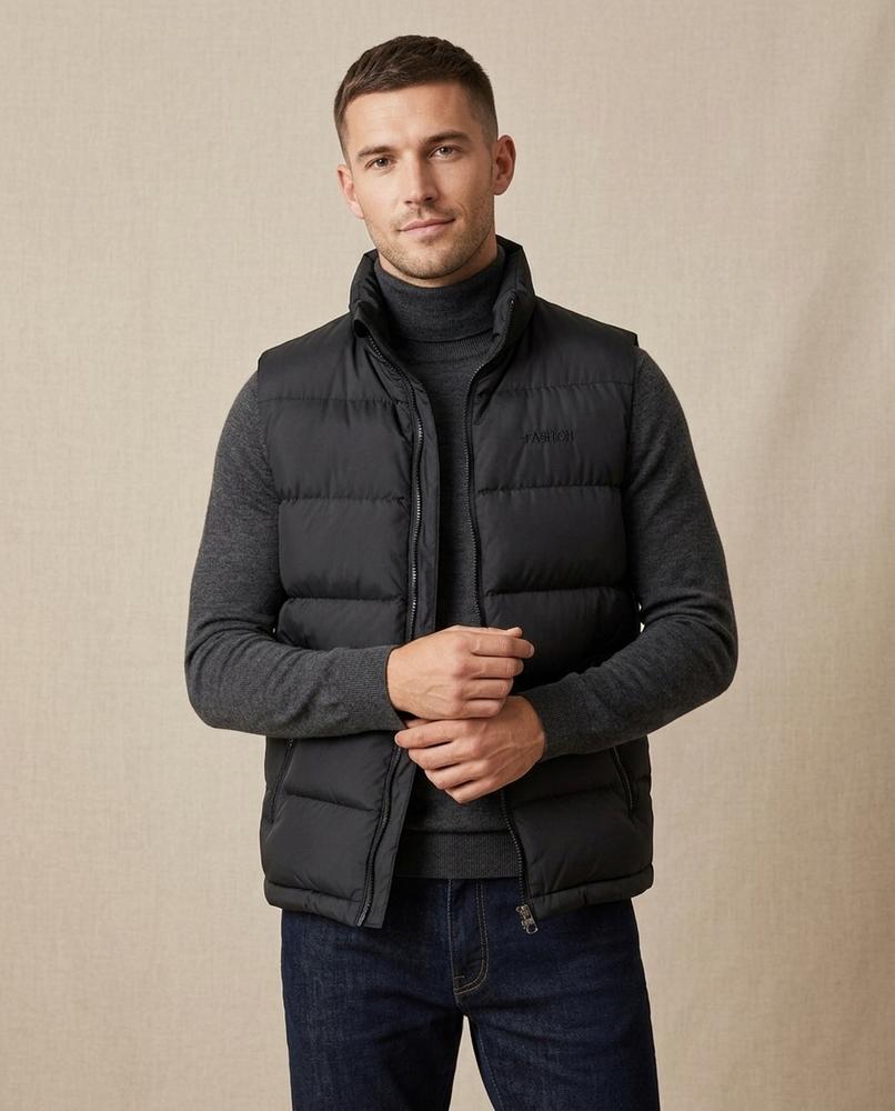 Lands Fashion - Nihas | Quilted Zip-Up Vest Men
