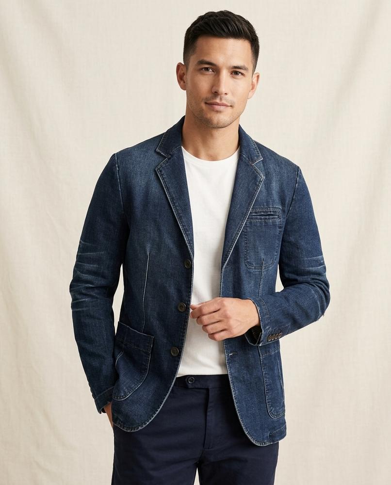Lands Fashion - Lubok | Denim Slim Fit Blazer Men
