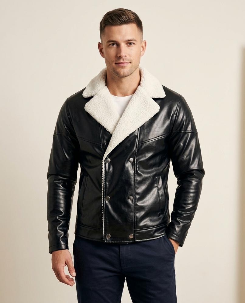 Lands Fashion - Tidet | Fleece-Lined Double-Breasted Jacket Men