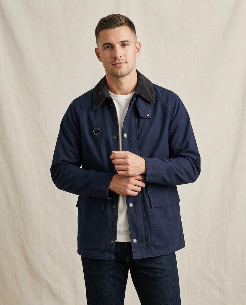 Lands Fashion - Cizol | Corduroy-Collar Snap-Button Jacket Men