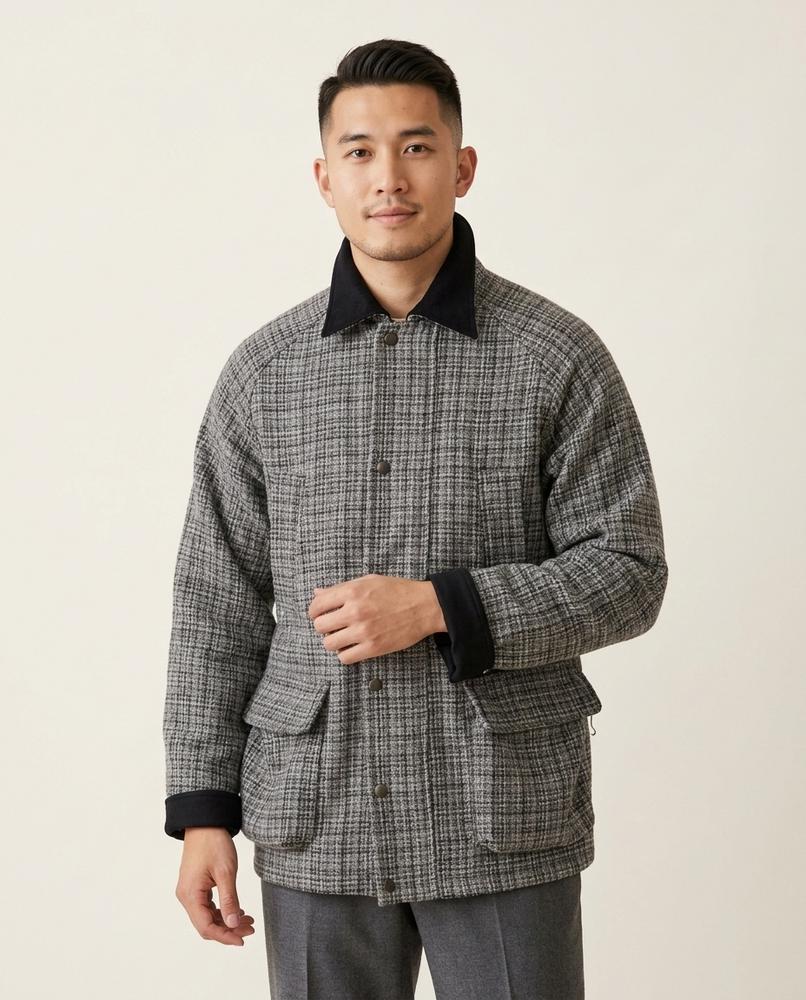 Lands Fashion - Eaduv | Herringbone Contrast Collar Jacket Men