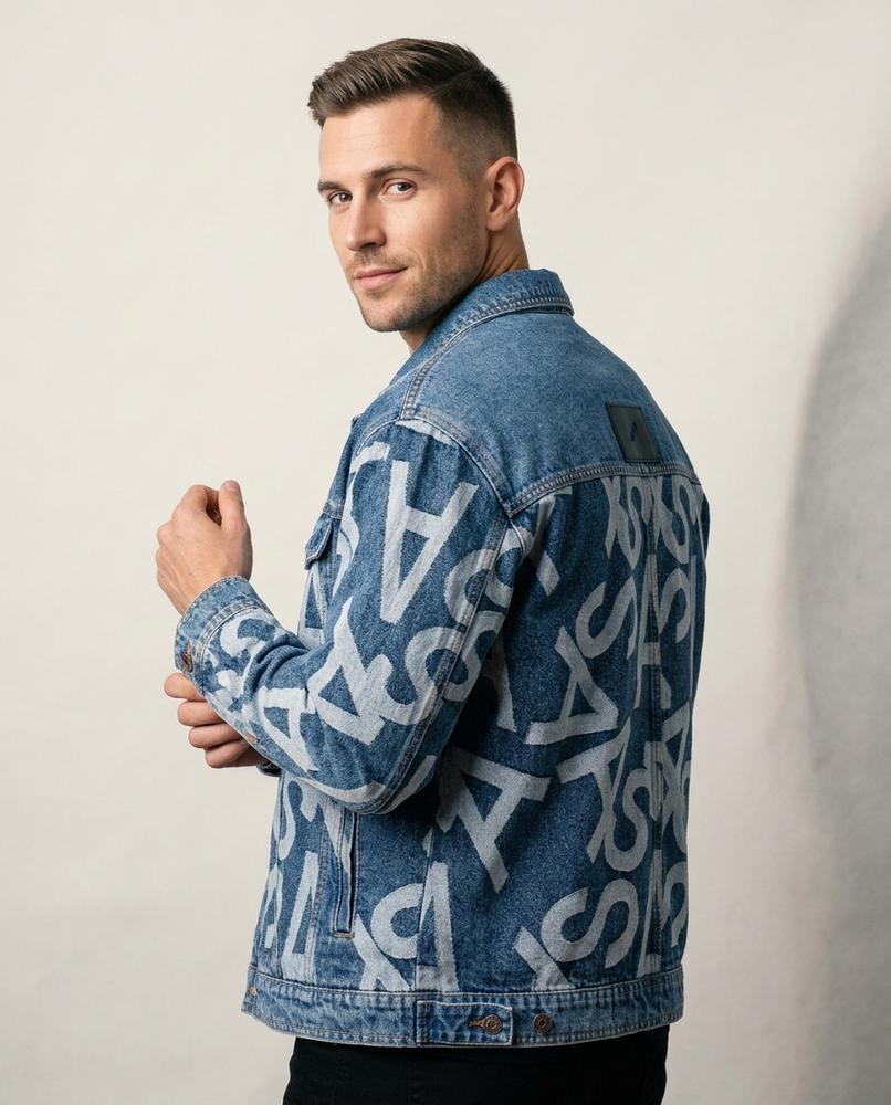 Lands Fashion - Mapim | Printed Loose-Fit Denim Jacket Men