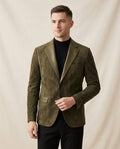 Lands Fashion - Liror | Suede-Look Contrast-Lapel Blazer Men