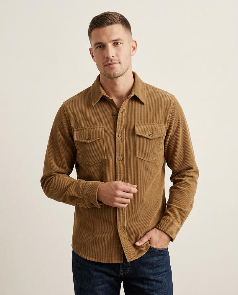 Lands Fashion - Vaner | Corduroy Long-Sleeved Shirt Men