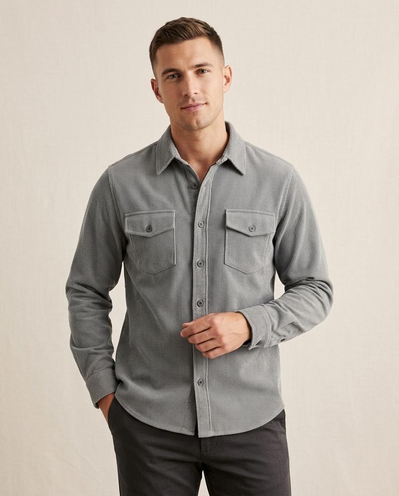 Lands Fashion - Vaner | Corduroy Long-Sleeved Shirt Men