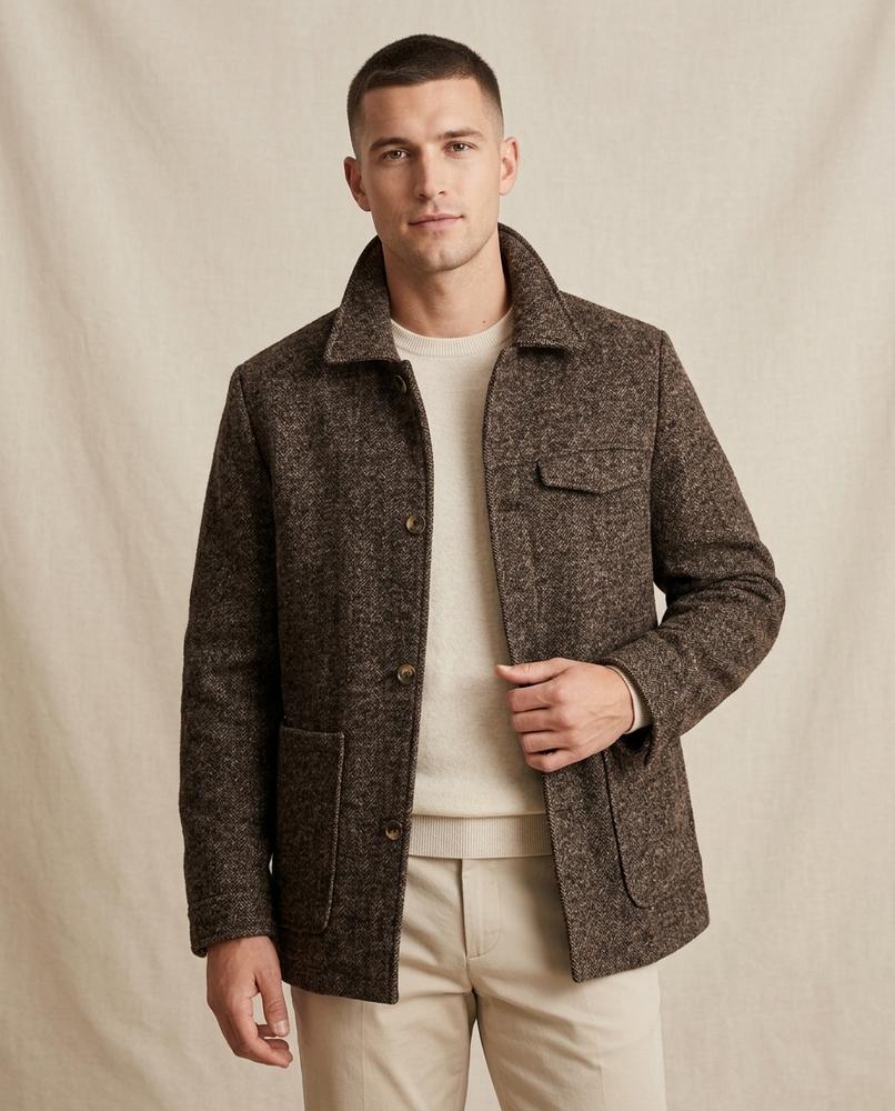 Lands Fashion - Cozun | Textured Button-Front Jacket Men