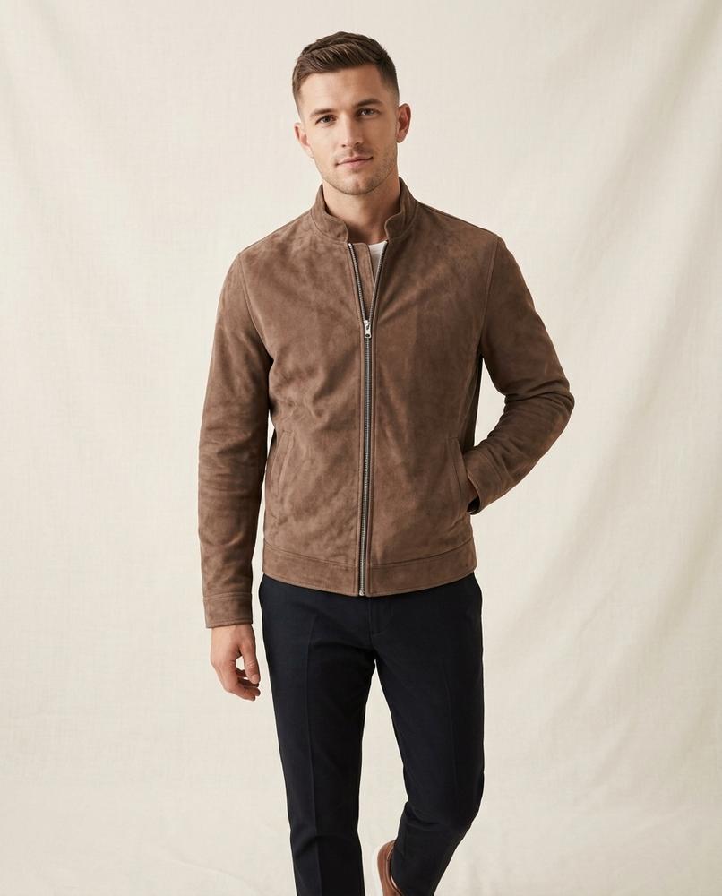 Lands Fashion - Momas | Suede-Effect Zip-Up Jacket Men