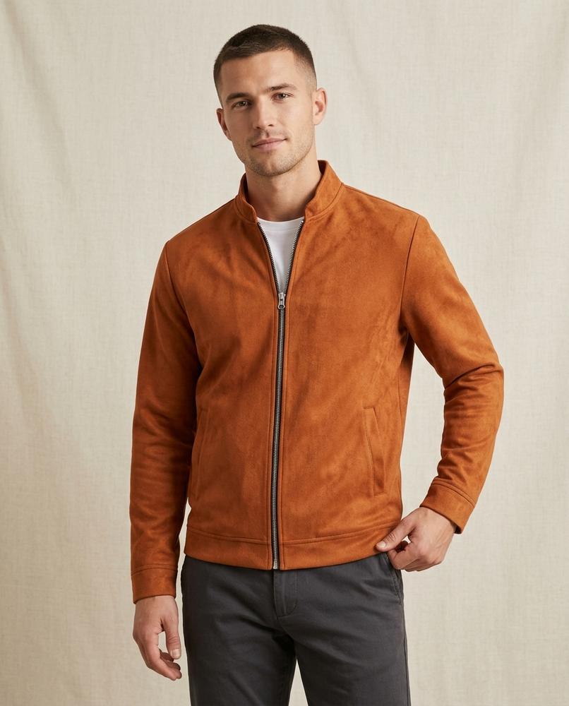 Lands Fashion - Momas | Suede-Effect Zip-Up Jacket Men