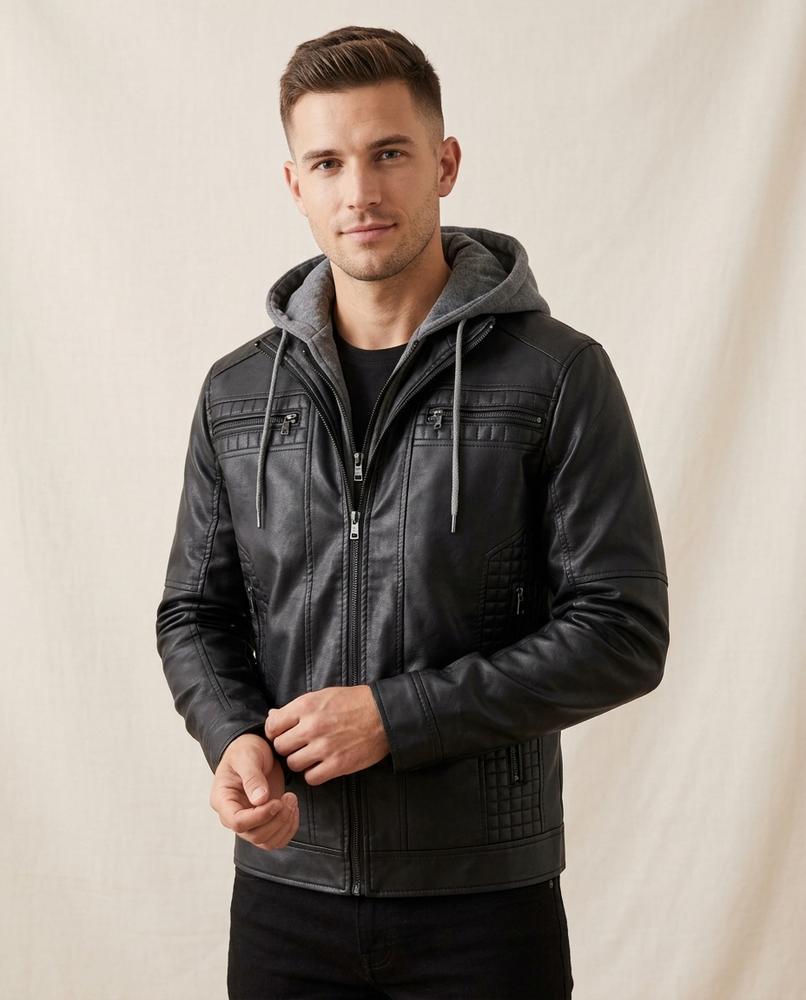Lands Fashion - Makul | Layered Quilted Leather Jacket Men
