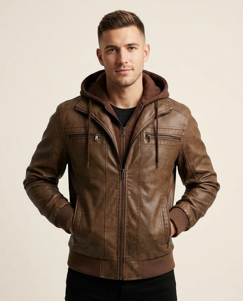 Lands Fashion - Makul | Layered Quilted Leather Jacket Men