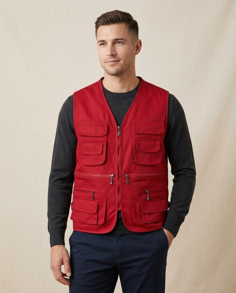 Lands Fashion - Zegov | Multi-Pocket Zip-Up Vest Men