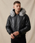 Lands Fashion - Daran | Hooded Faux-Fur Leather Jacket Unisex