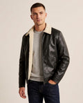 Lands Fashion - Movur | Faux-Leather Sherpa-Lined Jacket Men
