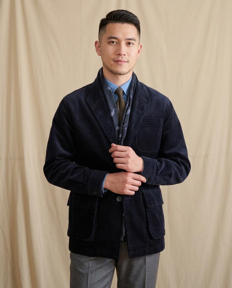 Lands Fashion - Muvom | Corduroy Single-Breasted Blazer Men