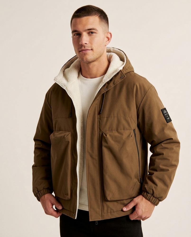 Lands Fashion - Tibir | Sherpa-Lined Hooded Jacket Men