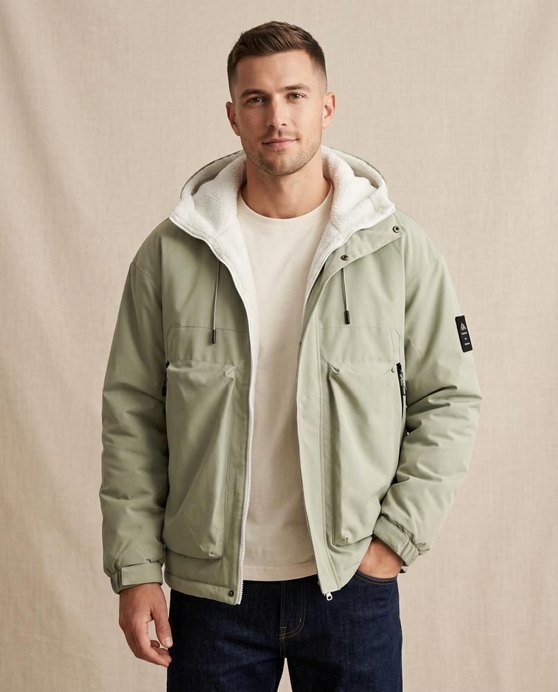 Lands Fashion - Tibir | Sherpa-Lined Hooded Jacket Men