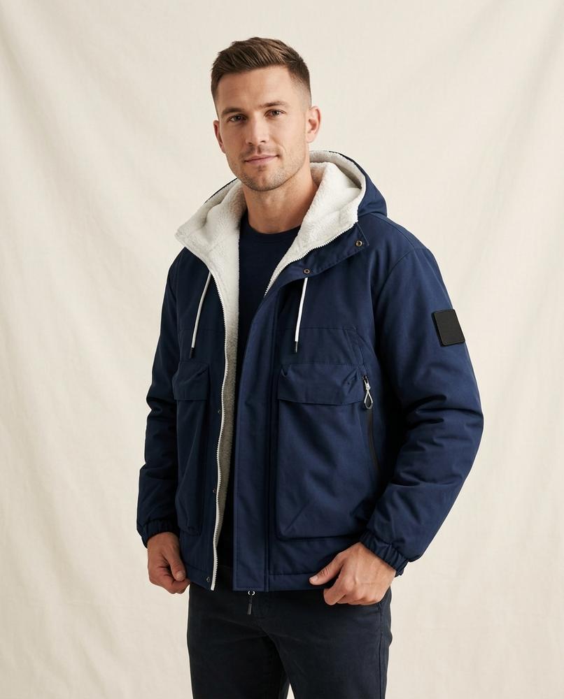 Lands Fashion - Tibir | Sherpa-Lined Hooded Jacket Men