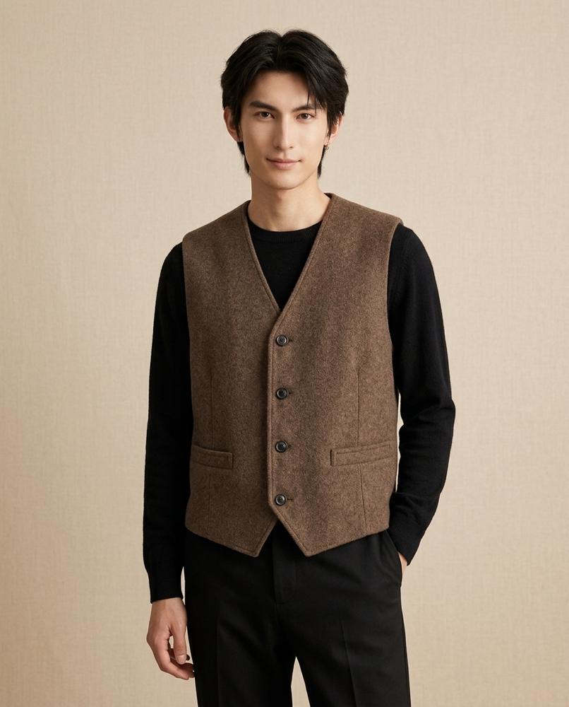 Lands Fashion - Maged | Textured Button-Up Vest Men