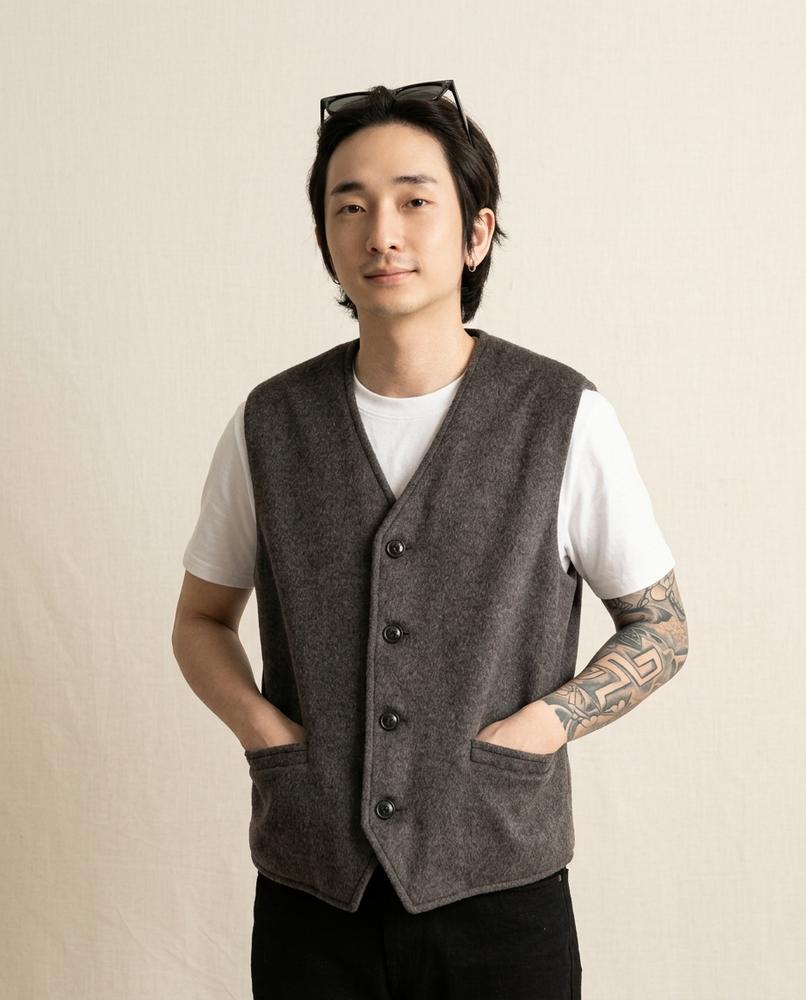 Lands Fashion - Maged | Textured Button-Up Vest Men