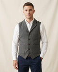 Lands Fashion - Momen | Herringbone Notched Lapel Vest Men