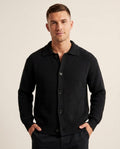 Lands Fashion - Tolen | Collared Rib-Knit Knit Cardigan Men