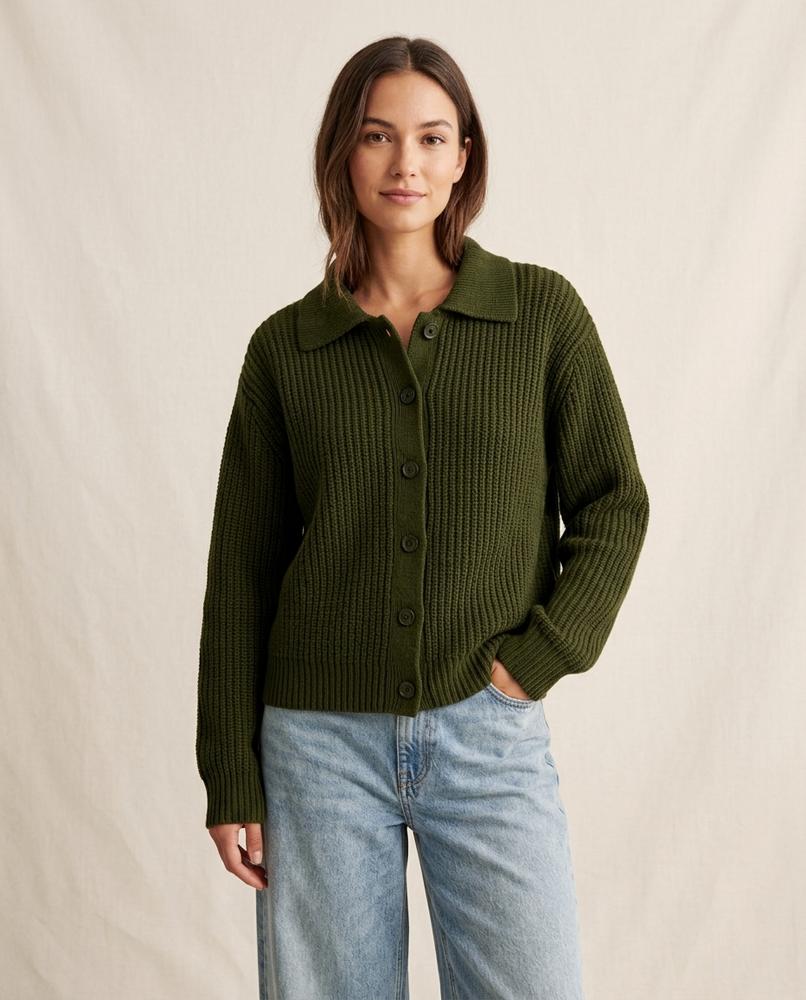 Lands Fashion - Tolen | Collared Rib-Knit Knit Cardigan Men