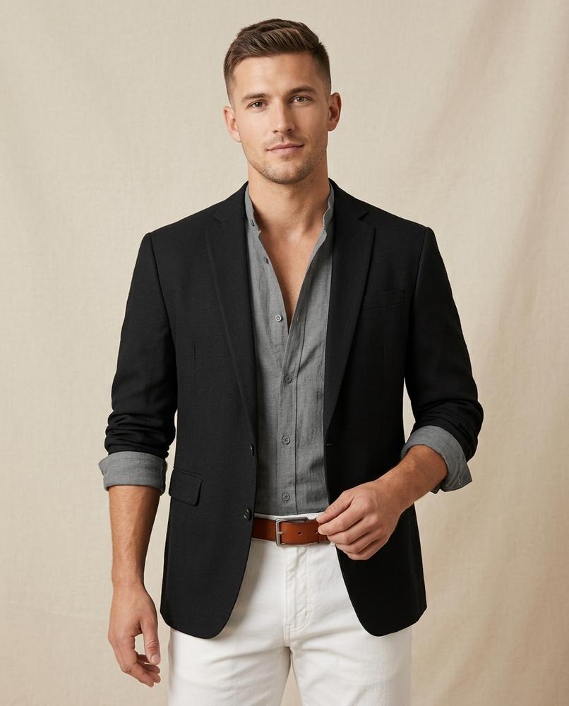 Lands Fashion - Lehom | Single-Breasted Slim Fit Blazer Men