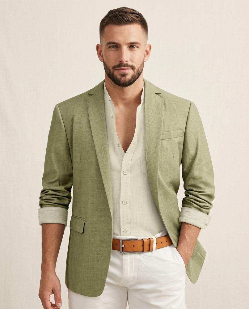 Lands Fashion - Lehom | Single-Breasted Slim Fit Blazer Men