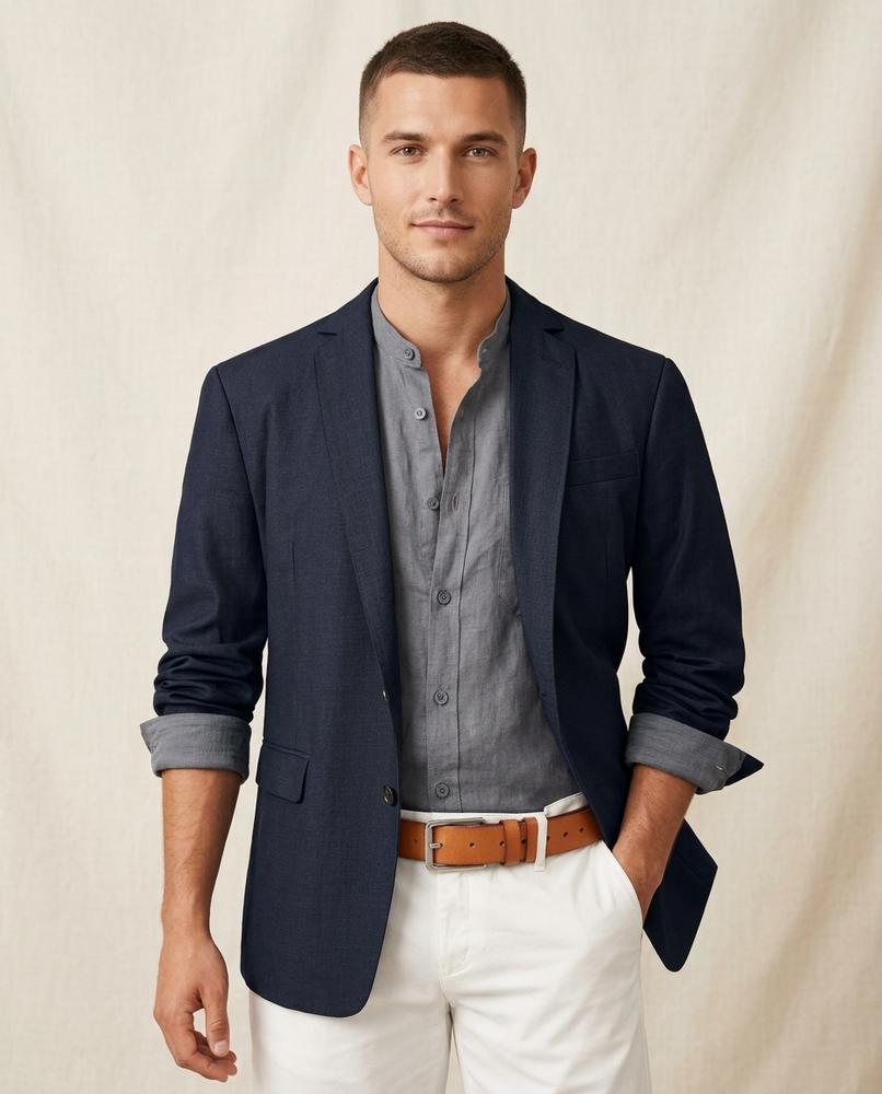 Lands Fashion - Lehom | Single-Breasted Slim Fit Blazer Men