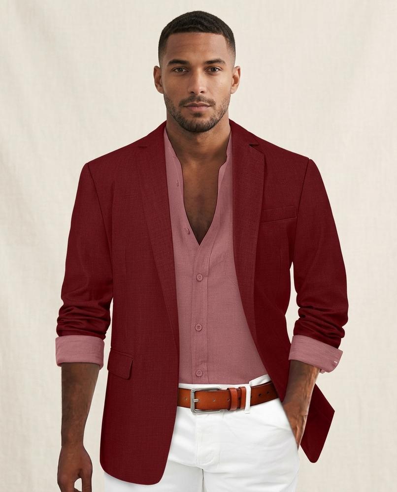 Lands Fashion - Lehom | Single-Breasted Slim Fit Blazer Men