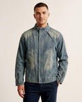 Lands Fashion - Luzer | Washed Zippered Denim Jacket Men