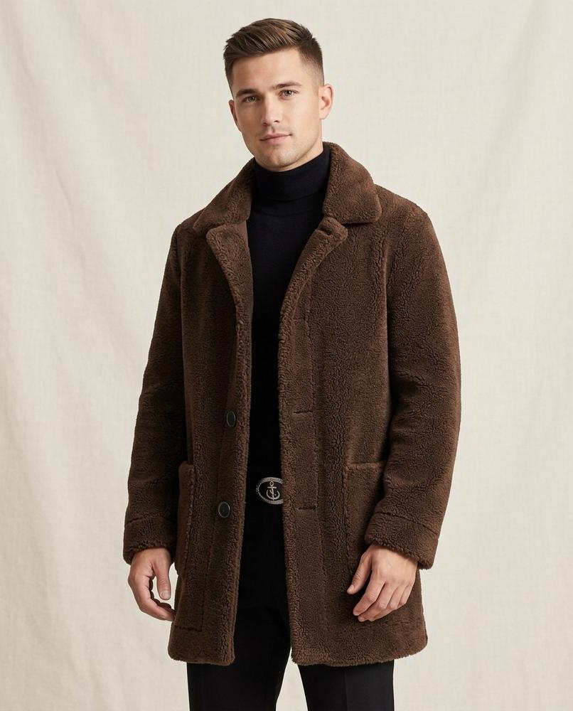 Lands Fashion - Lubev | Plush Button-Front Jacket Men