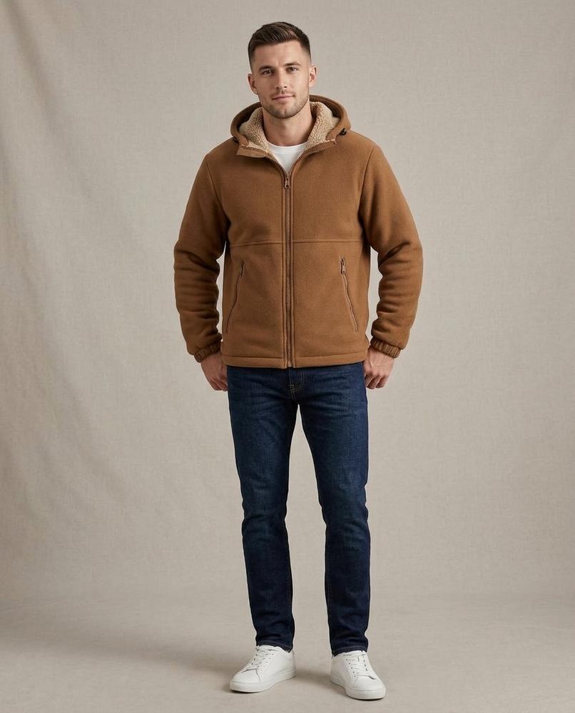 Lands Fashion - Vibar | Hooded Teddy-Lined Jacket Men