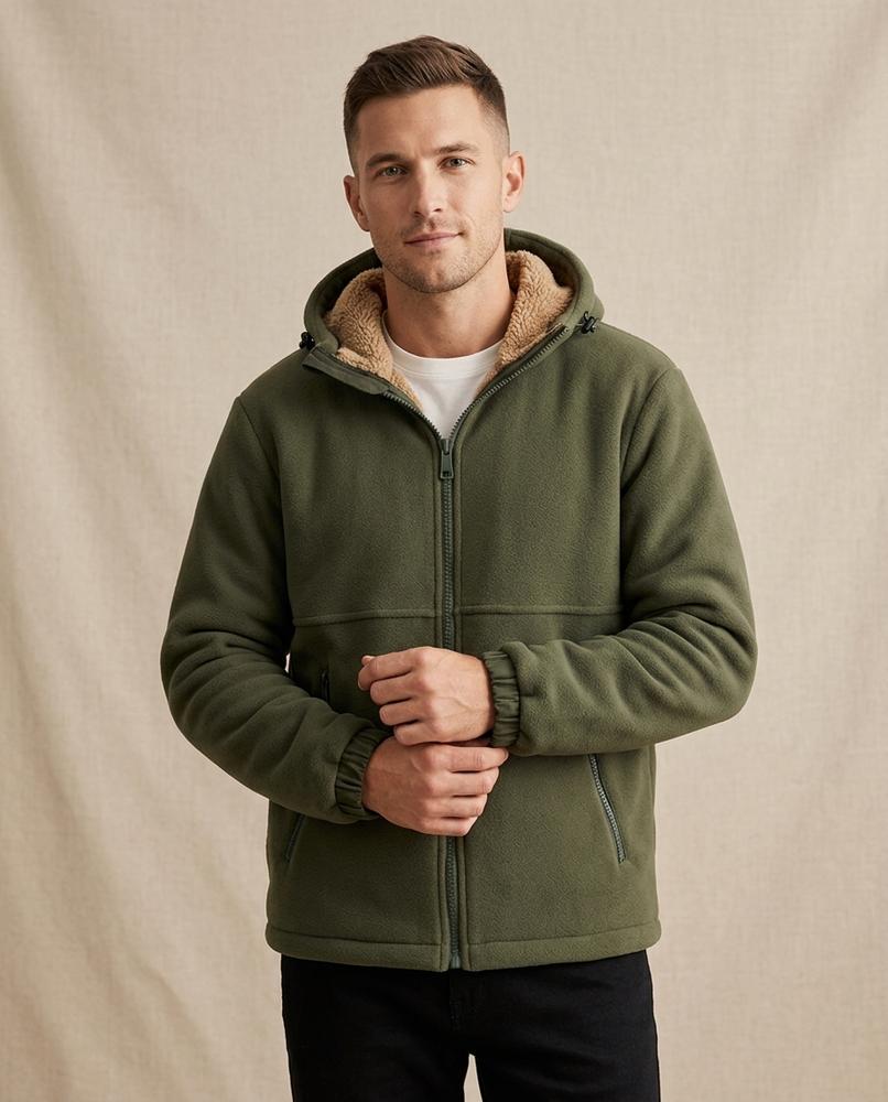 Lands Fashion - Vibar | Hooded Teddy-Lined Jacket Men
