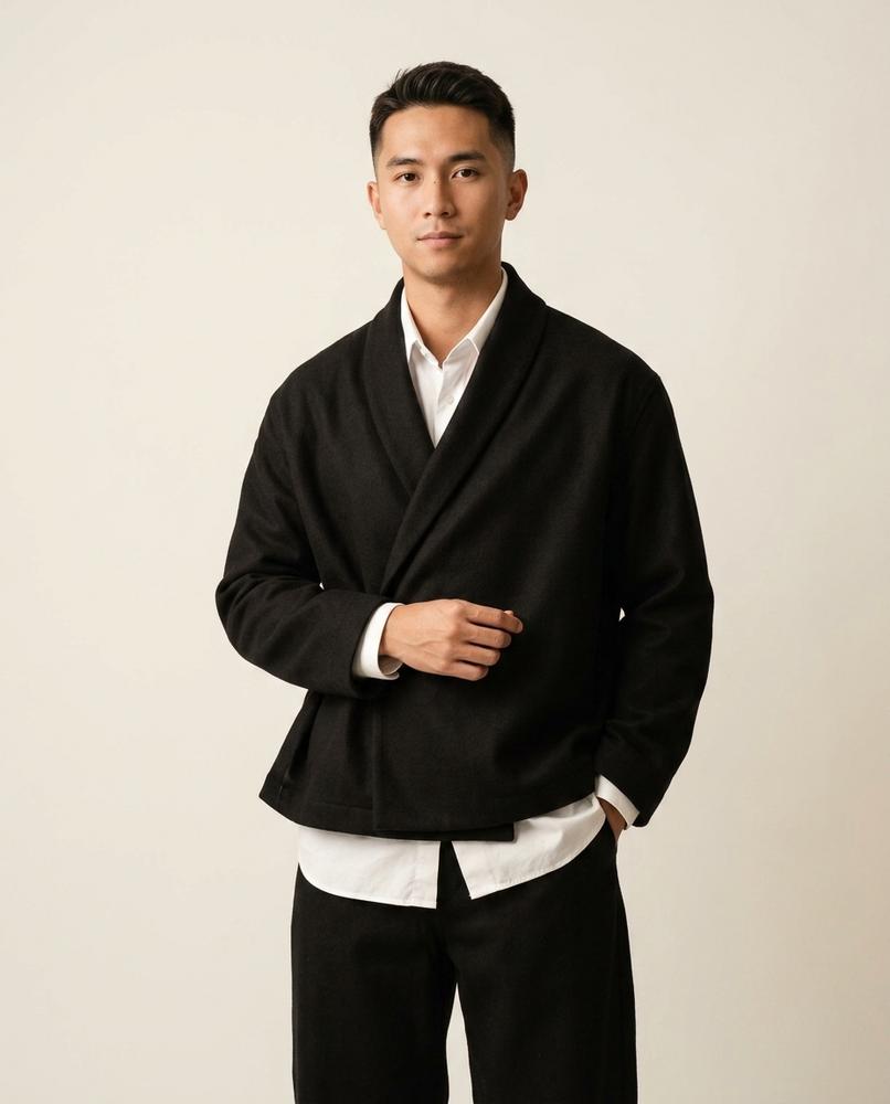 Lands Fashion - Sifon | Shawl Collar Wrap-Style Jacket Unisex