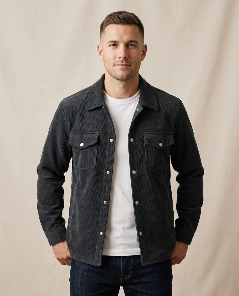 Lands Fashion - Misud | Corduroy Snap-Front Jacket Men